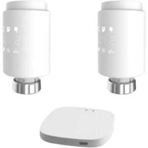 Kit de 2 Têtes Thermostatiques Connectées Universelle + Passerelle ZigBee - SILAMP