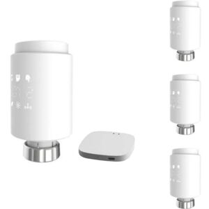 Kit de 4 Têtes Thermostatiques Connectées Universelle + Passerelle ZigBee - SILAMP