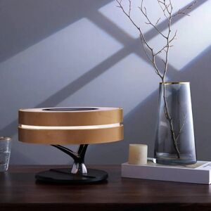 Lampe de Chevet Ronde Horizon avec Enceinte & Chargeur Sans fil - Dimmable Tactile - SILAMP