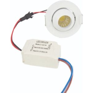 Mini Spot LED Encastrable Orientable 3W COB 45° Rond - Blanc Froid 6000K - 8000K - SILAMP