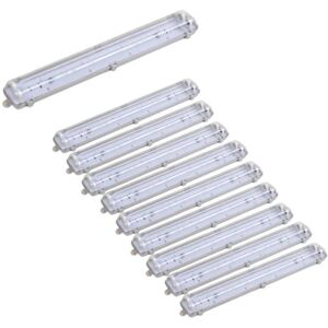 Reglette etanche double pour Tube LED T8 60cm IP65 (Boitier vide) (Pack de 10) - SILAMP