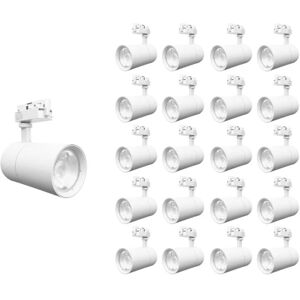 Spot LED sur Rail 30W 80° Compact Monophasé BLANC (Pack de 20) - Blanc Neutre 4000K - 5500K - SILAMP