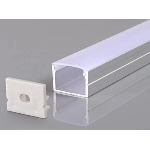 Profile Aluminium 19x13mm 2m Pour Ruban LED Couvercle Opaque Blanc - SILAMP