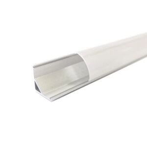 Profile Aluminium Angle 2m pour Ruban LED Couvercle Blanc Opaque - SILAMP
