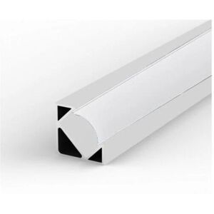 Profile Aluminium Blanc Angle 2m pour Ruban LED Couvercle Blanc Opaque - SILAMP