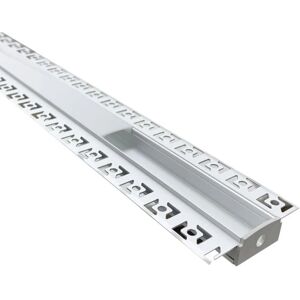 Profile Aluminium encastre 2m pour Ruban LED Double Couvercle Blanc Opaque - SILAMP