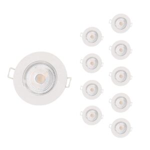 Spot LED Encastrable Étanche Rond 5W Blanc (Pack de 10) - Blanc Chaud 2300K - 3500K - SILAMP