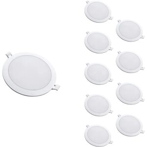 Spot LED Encastrable Rond BLANC 12W Ø115mm (Pack de 10) - Blanc Chaud 2300K - 3500K - SILAMP