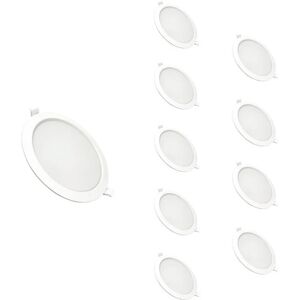 Spot LED Encastrable Rond BLANC 24W Ø225mm (Pack de 10) - Blanc Chaud 2300K - 3500K - SILAMP