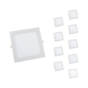 Spot LED Extra Plat Carré 24W Blanc (Pack de 10) - Blanc Neutre 4000K - 5500K - SILAMP