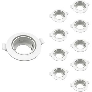 Support Spot Encastrable GU10 LED Orientable Rond BLANC (Pack de 10) - SILAMP