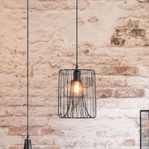 Suspension Filaire Metal Noir 20x26cm pour ampoule E27 - SILAMP