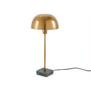 OZAIA Lampe à poser champignon style art déco AMANITE - marbre et fer - H. 52 cm - Doré