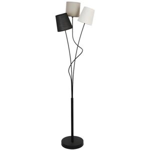 OZAIA Lampadaire 3 abat jours style contemporain VERITAS Metal et tissu H 1495 cm Gris noir blanc