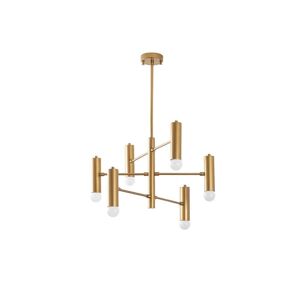 OZAIA Suspension design en métal - 6 spots - D.55 x H. 73 cm - Doré - URANIA