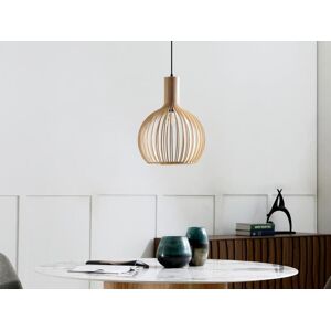 Vente-unique.com Suspension ronde filaire en bois - D. 35 x H. 150 cm - Naturel - CALMY