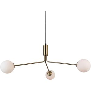 Vente-unique.com Suspension en verre et metal - 3 globes - D. 90 x H. 182 cm - Dore - KENORA