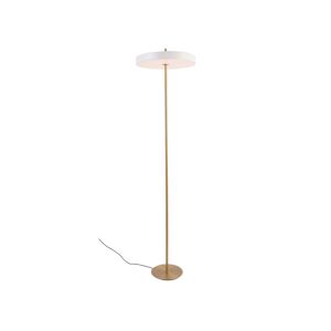 OZAIA Lampadaire design LED en métal - D. 45 x H 180 cm - Doré et blanc - VAUGHAN