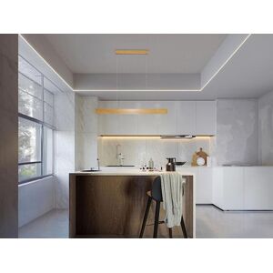 OZAIA Suspension LED design en aluminium - L. 118.5 cm - Coloris bois clair - DORVAL