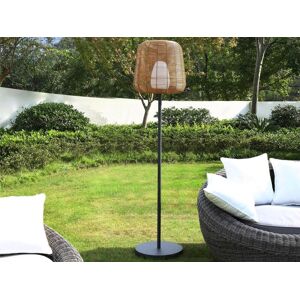 OZAIA Lampadaire d'extérieur à LED en Métal - H. 150 cm - Noir et naturel - CARBINI