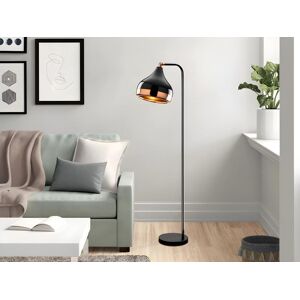 OZAIA Lampadaire en metal a abat jour orientable YILDO H 120 cm Noir et cuivre