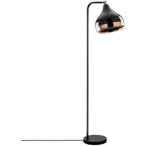 OZAIA Lampadaire en métal à abat-jour orientable YILDO - H. 120 cm - Noir et cuivré