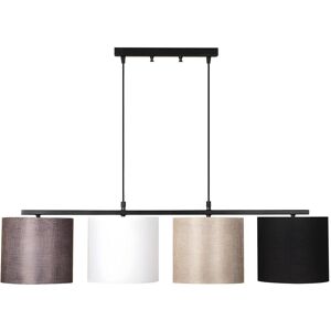 OZAIA Suspension en metal a hauteur reglable VALIZ - 4 abat-jours - L. 110 x H. 40/120 cm - Multicolore