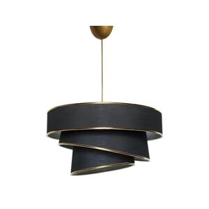 OZAIA Suspension en tissu et métal à hauteur ajustable - D. 40 x H. 30-70 cm - Noir et doré - TAIRON