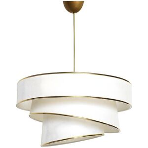 OZAIA Suspension en tissu et métal à hauteur ajustable - D. 40 x H. 30-70 cm - Crème et doré - TAIRON