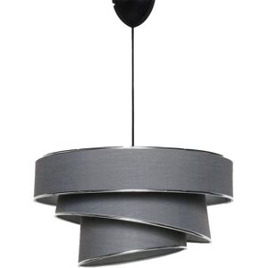 OZAIA Suspension en tissu et metal a hauteur ajustable D 40 x H 30 70 cm Anthracite et argente TAIRON