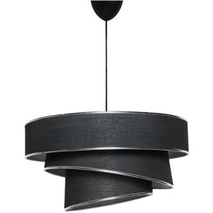 Vente-unique.com Suspension en tissu et metal a hauteur ajustable - D. 40 x H. 30-70 cm - Noir et argente- TAIRON