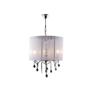 PASCAL MORABITO Suspension TOSCANI de fils blancs - H 100cm - pampilles en cristal