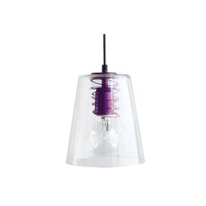 Tosel Maison suspension verre acier 18x18x90 cm violet 13437 - Publicité