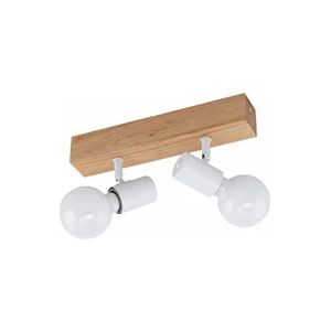 EGLO Projecteur Townshend 3 2 lampes Bois Blanc et beige - Publicité