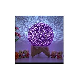 GENERIQUE 3d led rotin lune veilleuse moonlight usb table de chargement lampe bureau - multicolore - Publicité