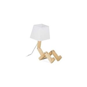 RELAXDAYS 10028033 lampe roboter, ajustable, abat-jour, eclairage original pour bureau hxlxp 42x18x32cm brun nature - Publicité