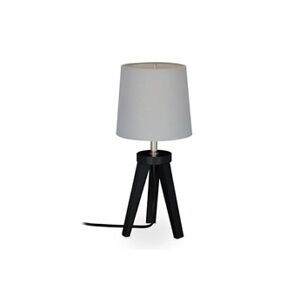 RELAXDAYS Lampe de chevet à 3 pieds, bois et tissu, e14, lampe à abat-jour pour salon, hxd : 31 x 14 cm, noir/gris - Publicité