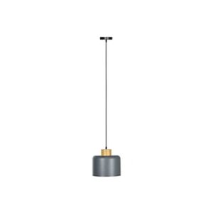 HOMCOM Lustre suspension design scandinave hauteur ajustable Ø 28,5 cm douille E27 gris aspect bois - Publicité