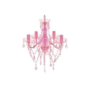 VIDAXL Lustre avec 5 ampoules Crystal rose - Publicité