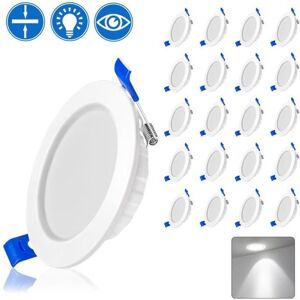 YUENFONG Lot de 20 Spot LED Encastrable 5W, Spot Encastré Extra Plat rond Plafonnier pour Salon Chambre et Cuisine, Blanc Froid - Publicité