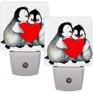 Love Heart Penguin Night Lights Plug-In Decoratif Avec Capteur Automatique Intelligent Led Veilleuse Pour Chambre A Coucher, Couloir, Escaliers, Econome En Energie - Publicité