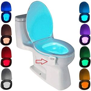 Lumière de toilette capteur intelligent couvercle de toilette LED veilleuse pour toilette salle de bain capteur détecteur PIR 8 couleurs éclairage changeant - Publicité