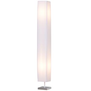 HOMCOM Lampe lampadaire colonne sur pied decoration salon moderne lumière tamisée 40 W 14L x 14l x 120H cm inox blanc