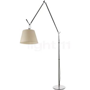 Artemide Tolomeo Mega Terra LED, châssis aluminium/abat-jour parchemin - ø36 cm - 3.000 K - variateur tactile