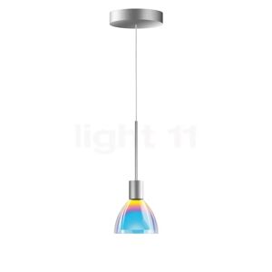 Bruck Silva Suspension LED basse tension, chrome mat/verre bleu/magenta - 11 cm