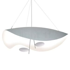 Catellani & Smith Lederam Manta Suspension LED, blanc/nickel/blanc - ø100 cm - Publicité