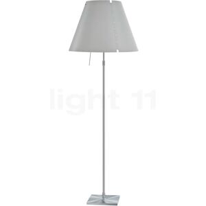 Luceplan Costanza Lampadaire, abat-jour blanc brumeux/châssis aluminium - télescope - avec variateur - ø40 cm