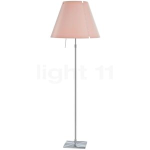 Luceplan Costanza Lampadaire, abat-jour poudre/châssis aluminium - télescope - avec variateur - ø40 cm