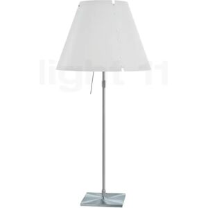 Luceplan Costanza Lampe de table, abat-jour blanc/châssis aluminium - télescope - avec interrupteur