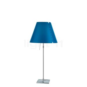 Luceplan Costanza Lampe de table, abat-jour bleu pétrole/châssis aluminium - télescope - avec variateur